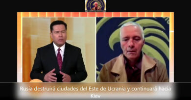 Coronel Villamarín analiza para televisión latina en California Estados Unidos, evolución de invasión rusa a Ucrania el 14 de abril de 2022