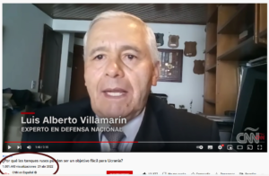 Coronel Villamarin analizando para CNN las perdidas de tanques rusos en Ucrania