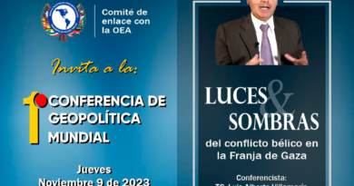 Conferencia del coronel Villamarín a funcionarios de la OEA acerca de la guerra en Gaza